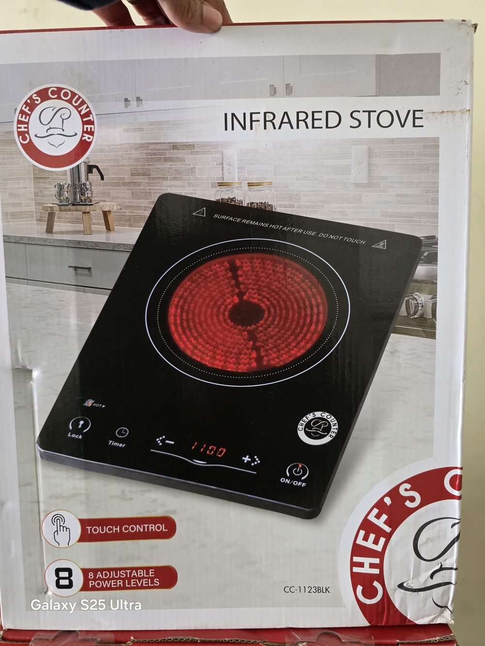 Chef's Counter Infrared Stove - Black with Red Heating Surface New Unopened